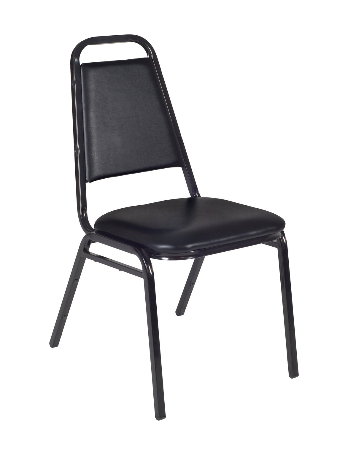 Beige Square Breakroom Table and 4 Black Stack Chairs R626781