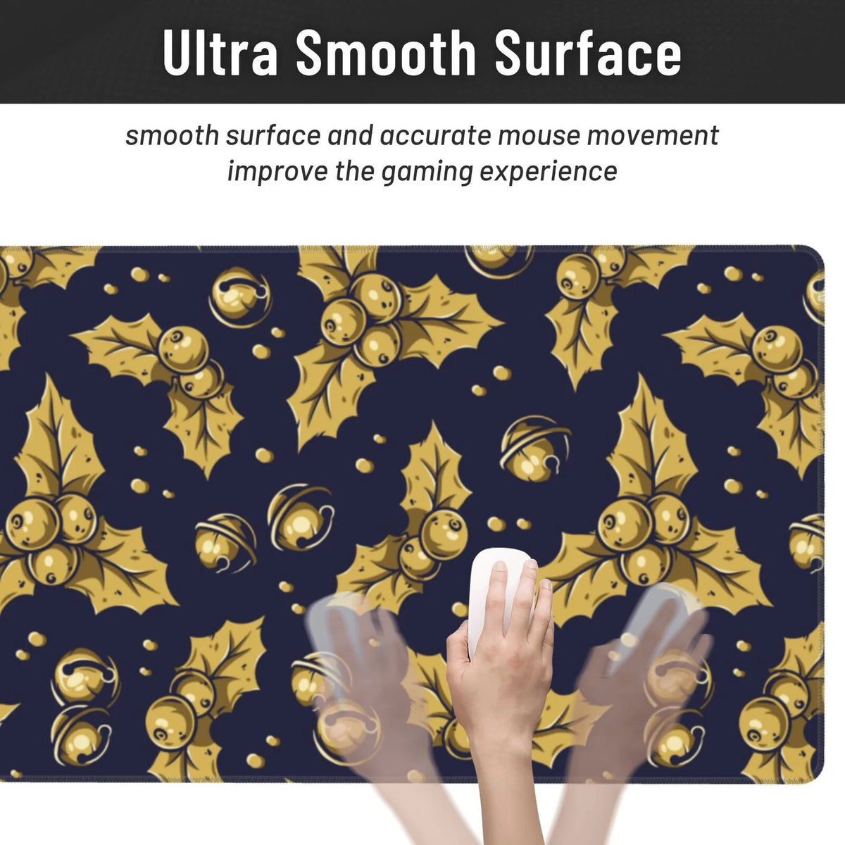 Yellow Bells Prints Non-Slip Gaming Mouse Pad, 15.8"x29.5" U6353