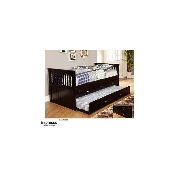 Twin Rake Bed Espresso A57398