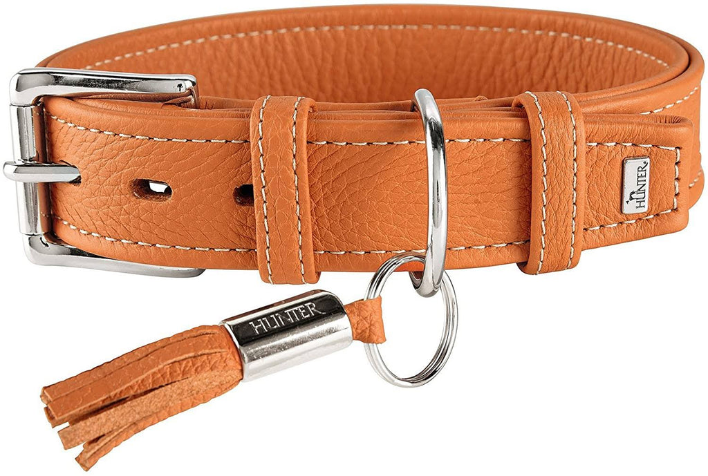 Orange Leather Collar, 60 cm S205