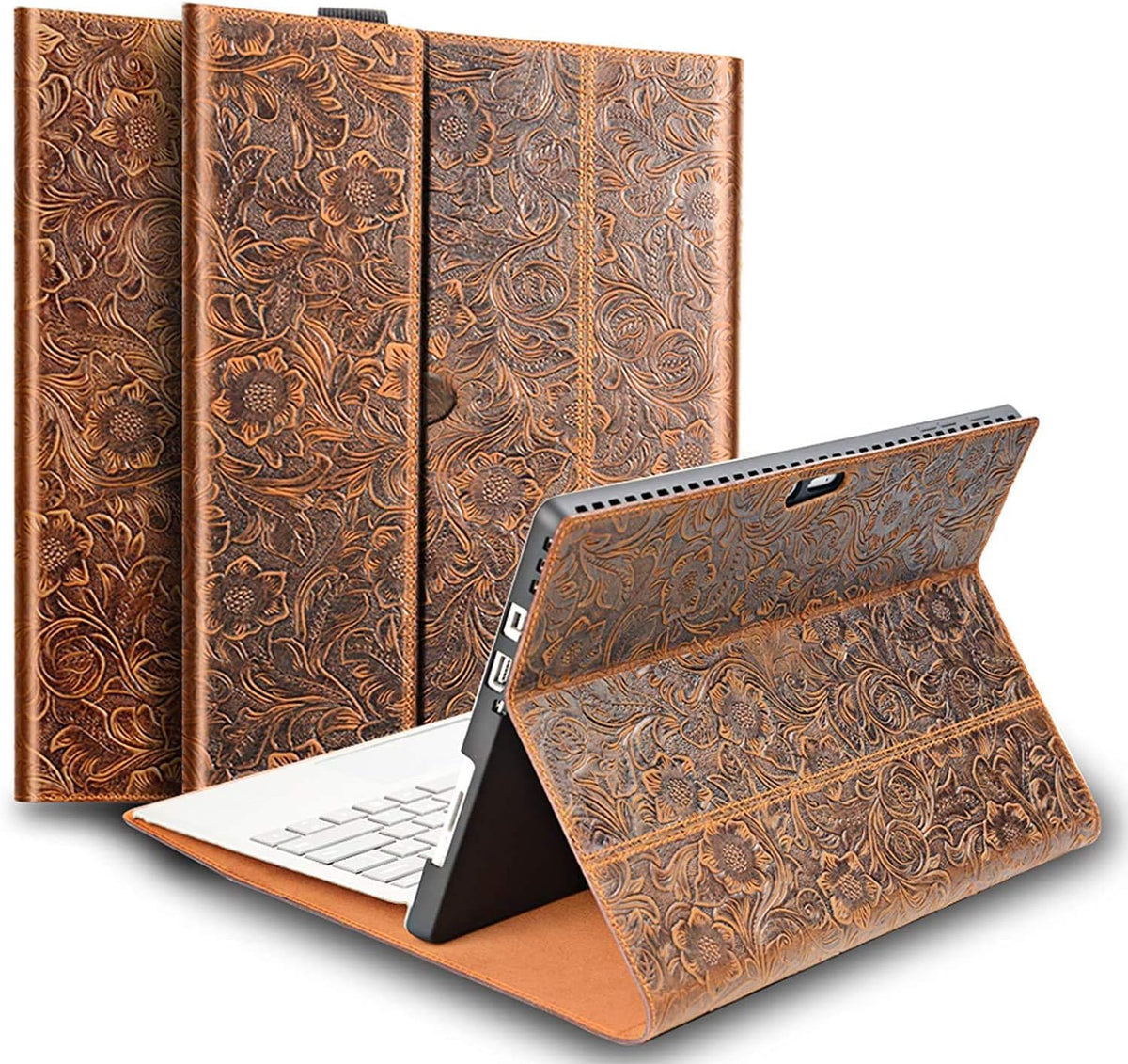 Leather Case for 12.3inch Tablet, Brown Pack of 2 H551
