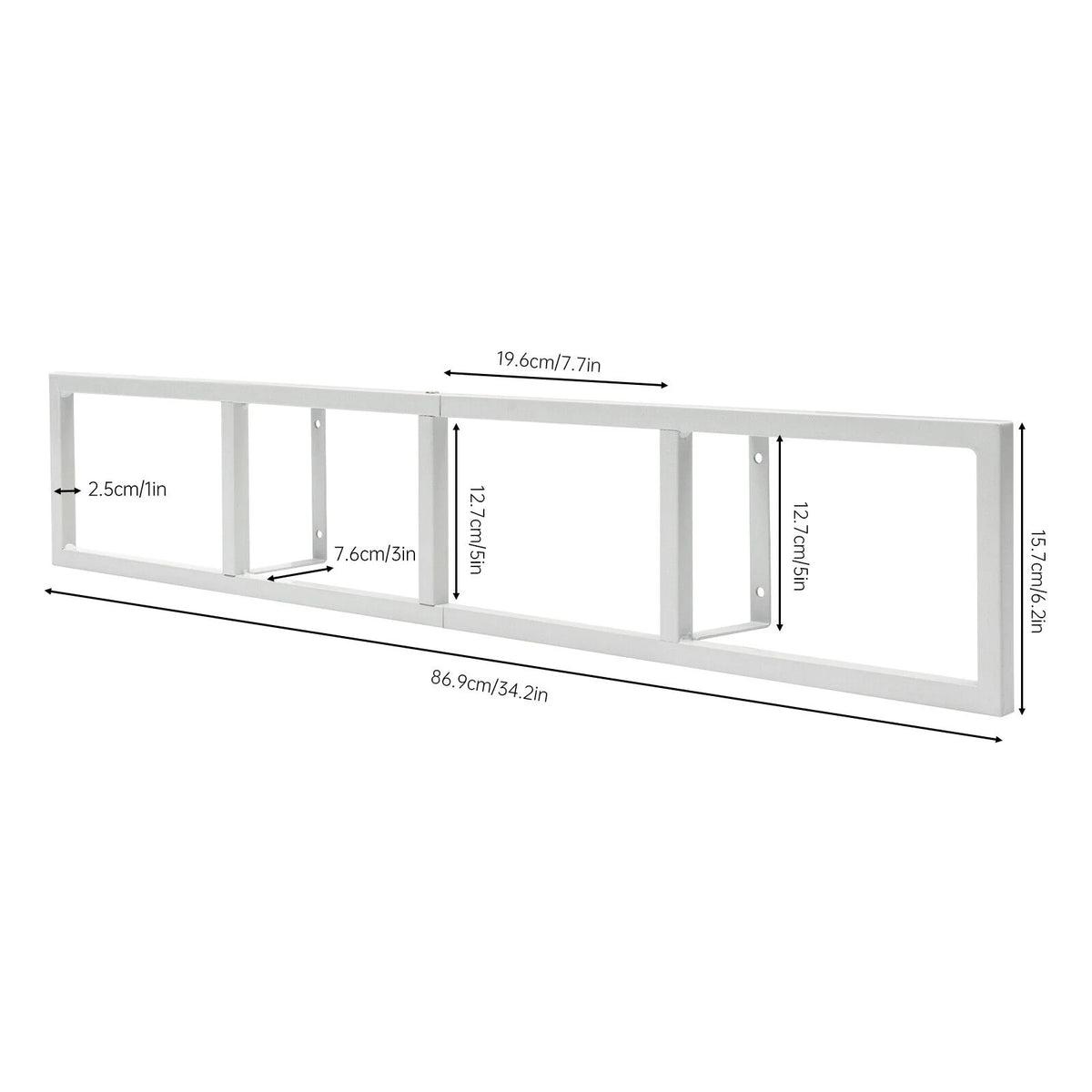 White Metal Wall Mount CD DVD Storage Rack U353