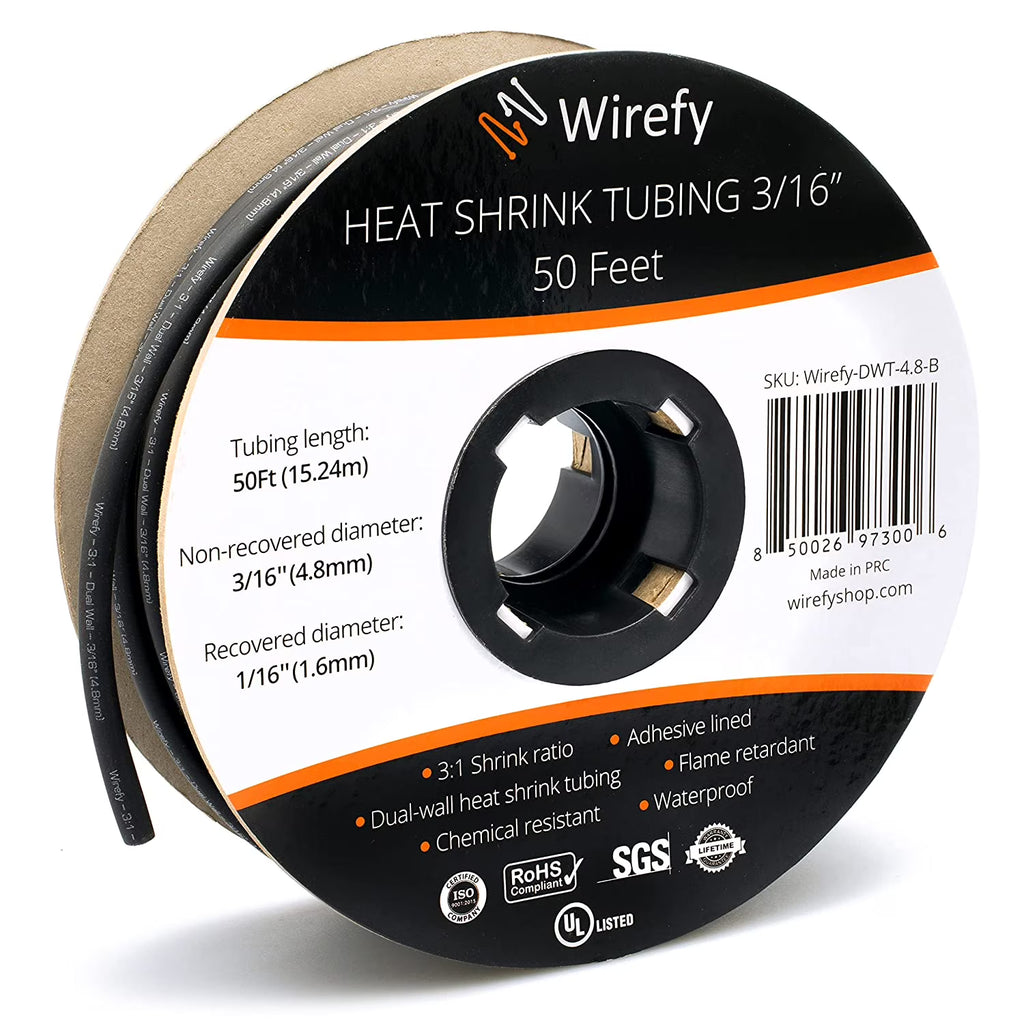 3/16" Marine Grade Heat Shrink Tubing 50 Feet Roll A71507