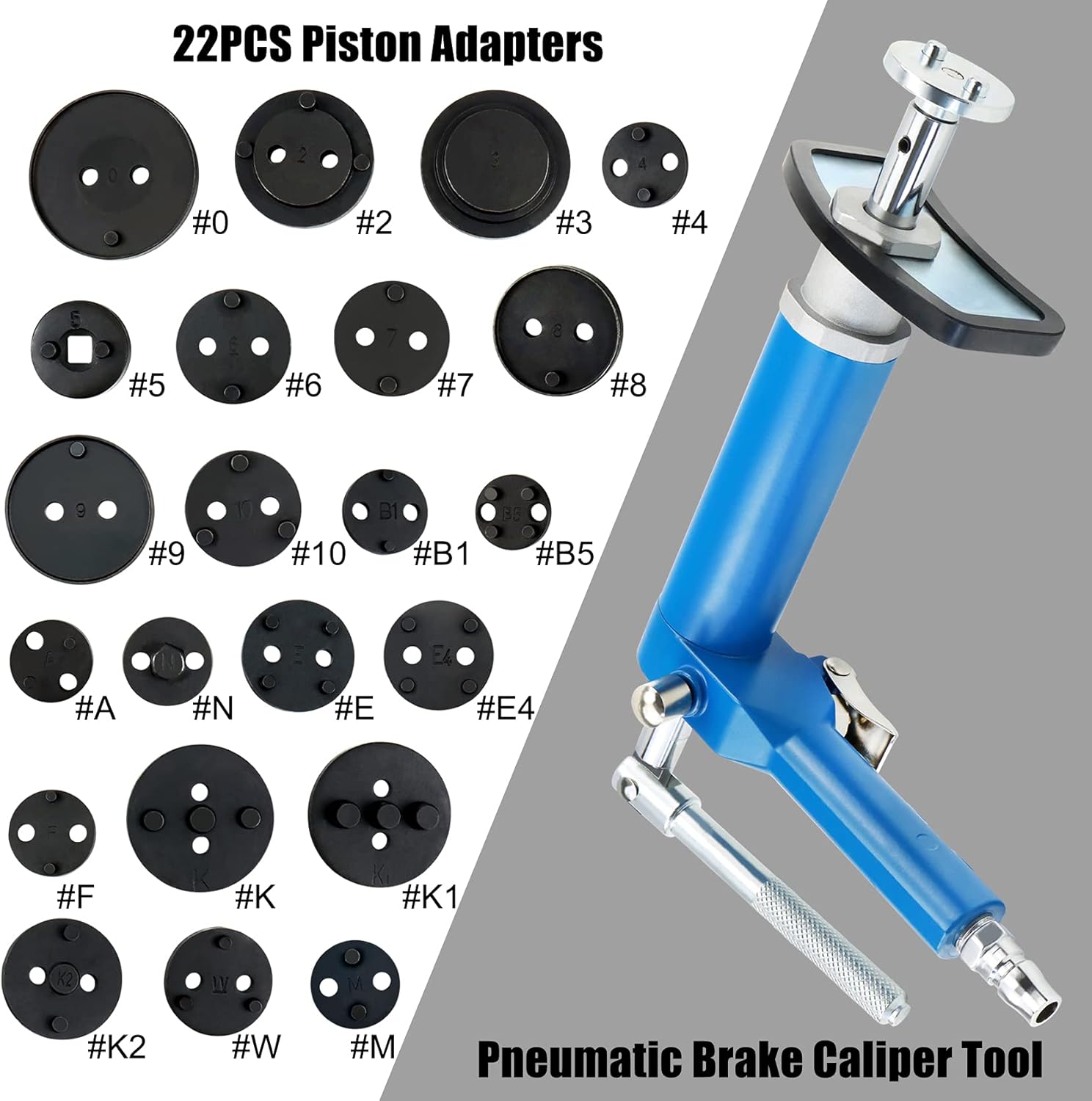 Pneumatic Brake Caliper Piston Wind Back Compression Spreading Tool 23PCS Kit Air Tool Set X171