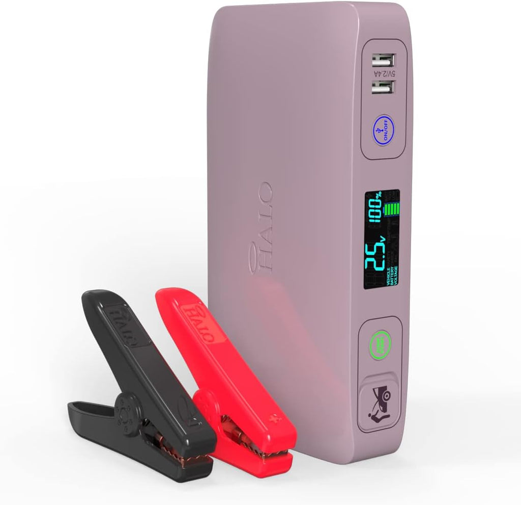 Portable Phone Laptop Charger Car Jump Starter with Outlet, LCD Display, Flood Light and Car Charger D17842