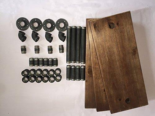 Industrial Pipe Bookcase Wall Shelf, Rustic Floating Wood Shelves 24'' X952