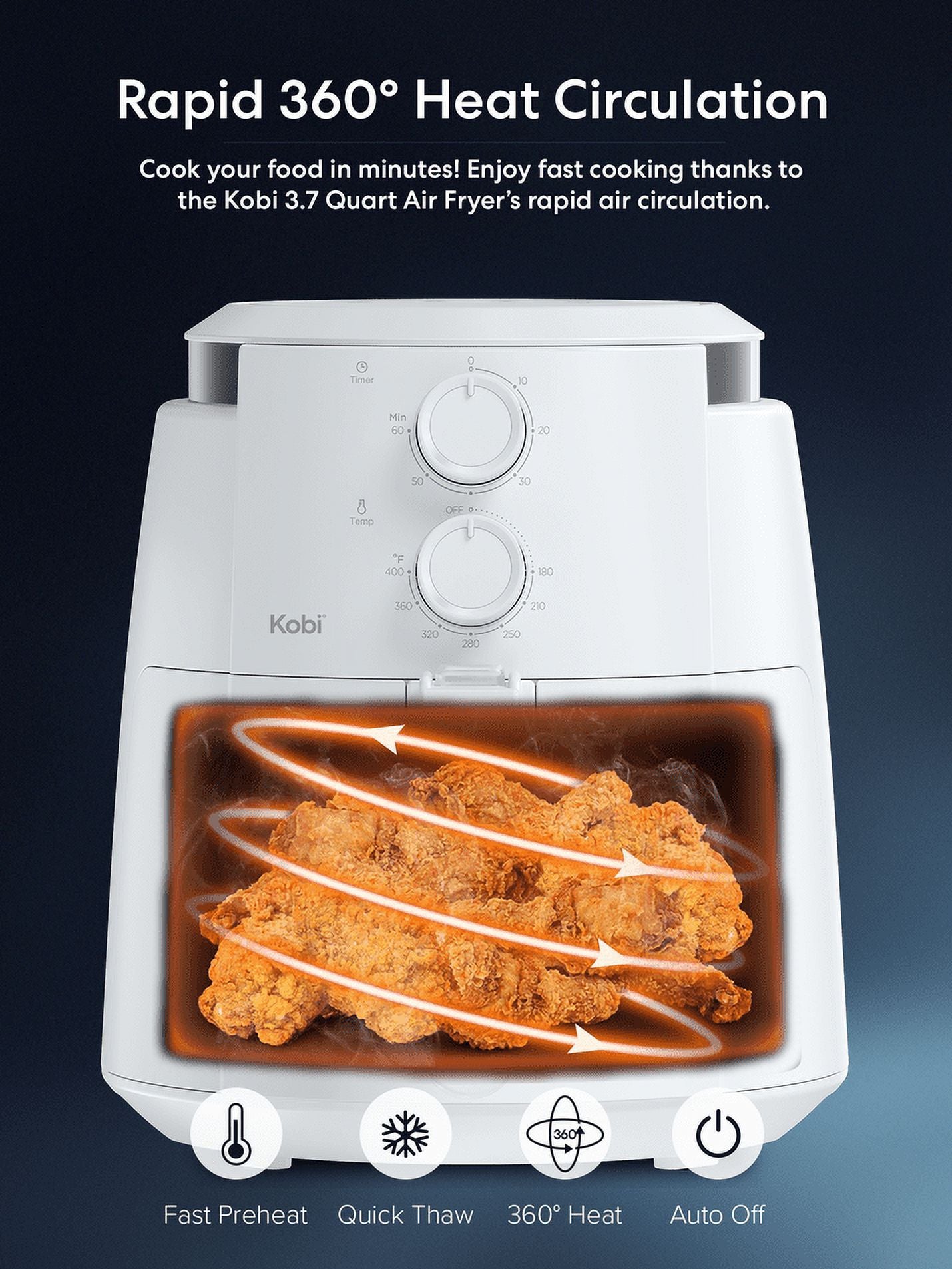 3.7-Quart 7-in-1 Air Fryer Toaster Oven Combo M995617