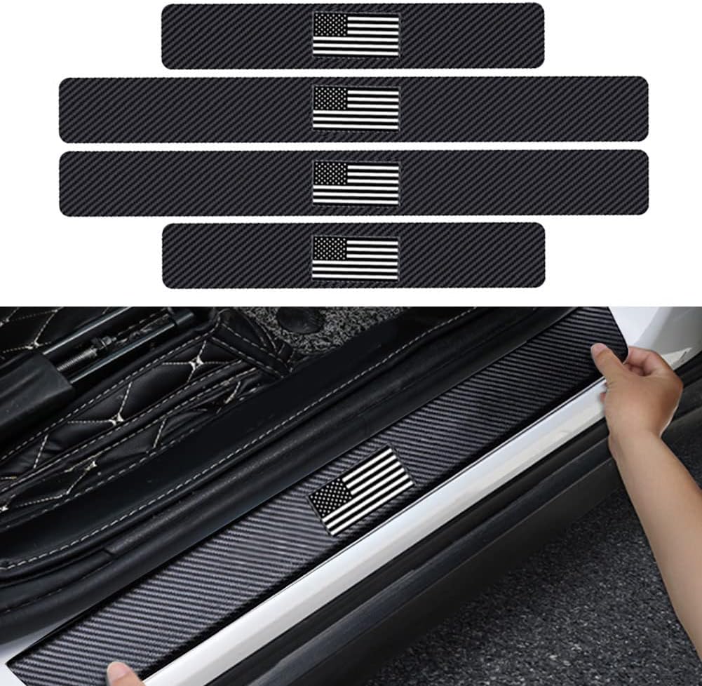 4PCS Carbon Fiber Door Sill Protector Z2518