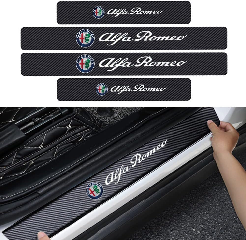 4PCS Carbon Fiber Door Sill Protector Z2518