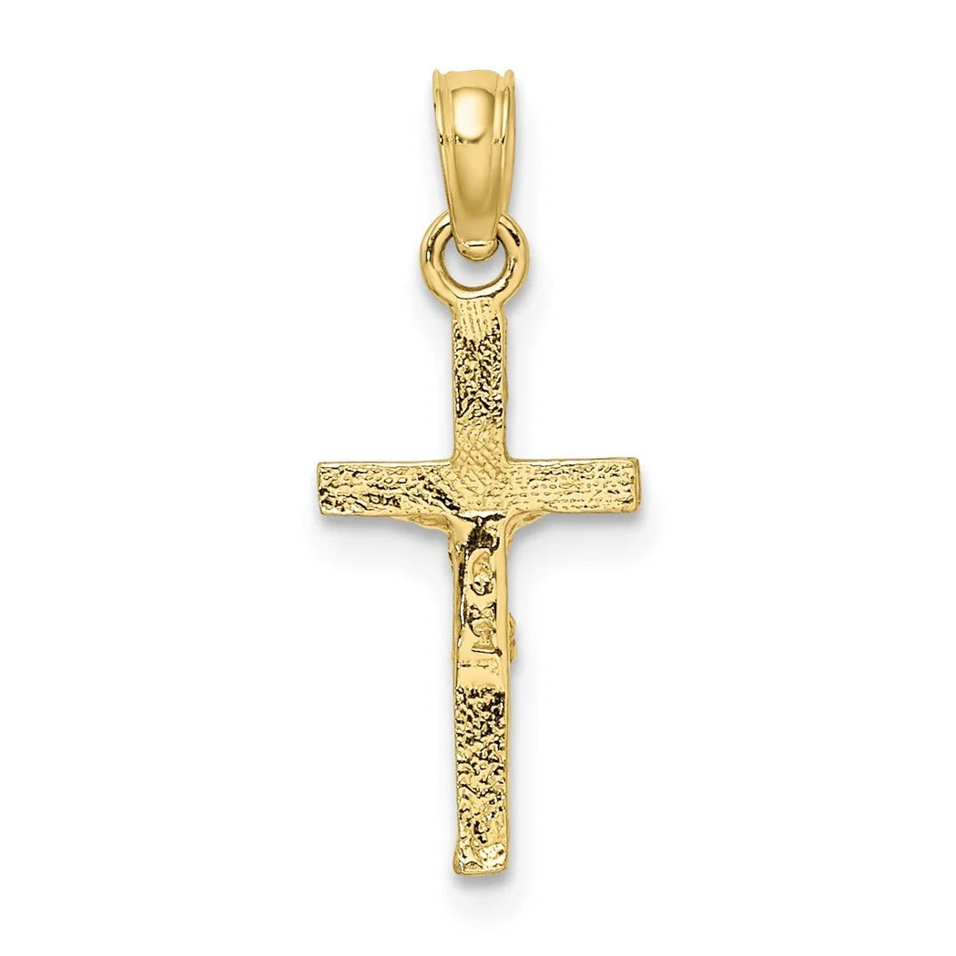 10k Gold Mini Crucifix Pendant Necklace P95564