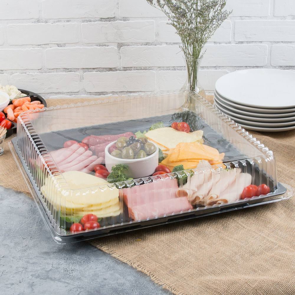 Clear Plastic Square Dome Lid - 40/Case V6839