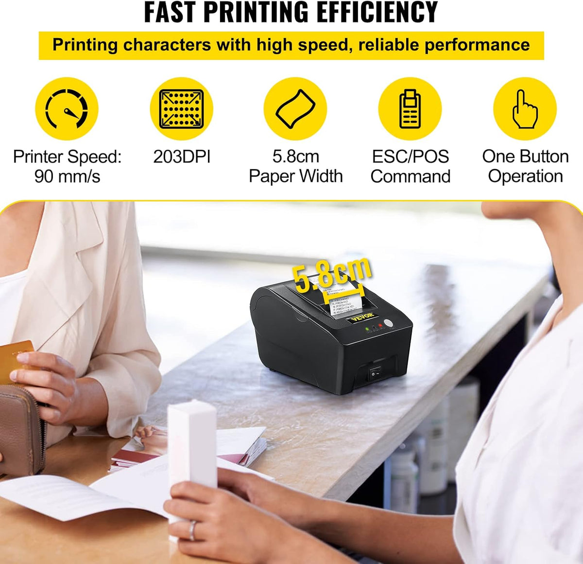 58mm Thermal Receipt Printer with USB Port V10979