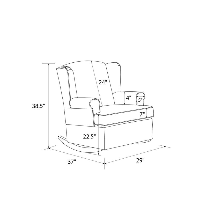 Gray Wingback Convertible Rocker W5055