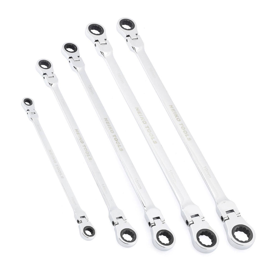 5 PC Metric Flexible Head Ratcheting Wrench Set F897176