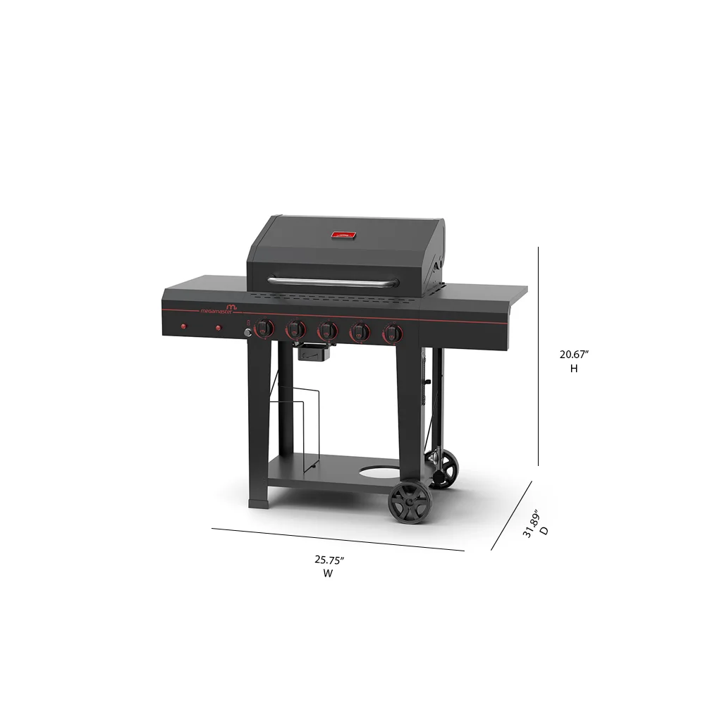 5 Burner Propane Gas Grill with Open Cart B855188