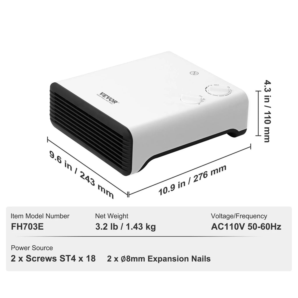 1500W Electric Wall Heater, White E2371