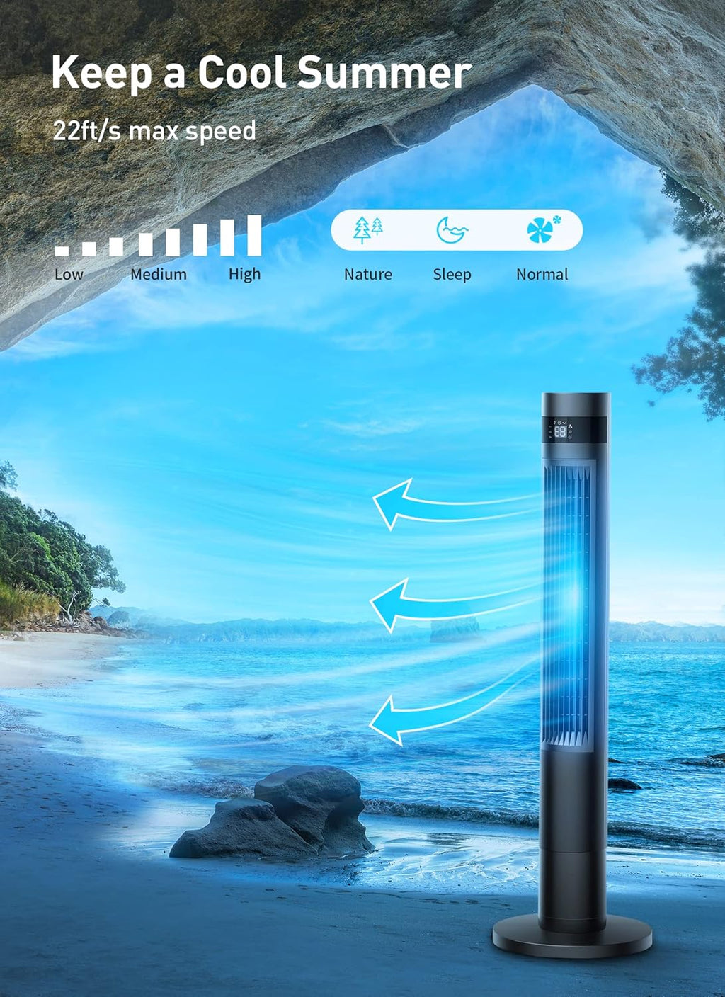 Black Pack of 2 Bladeless Tower Fan Z35710
