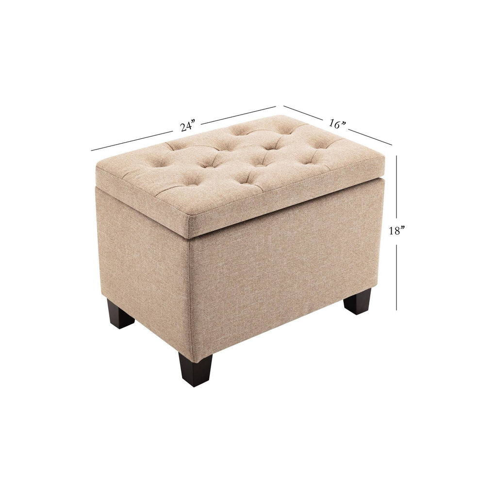 Tufted Storage Ottoman with Hinged Lid Z24990