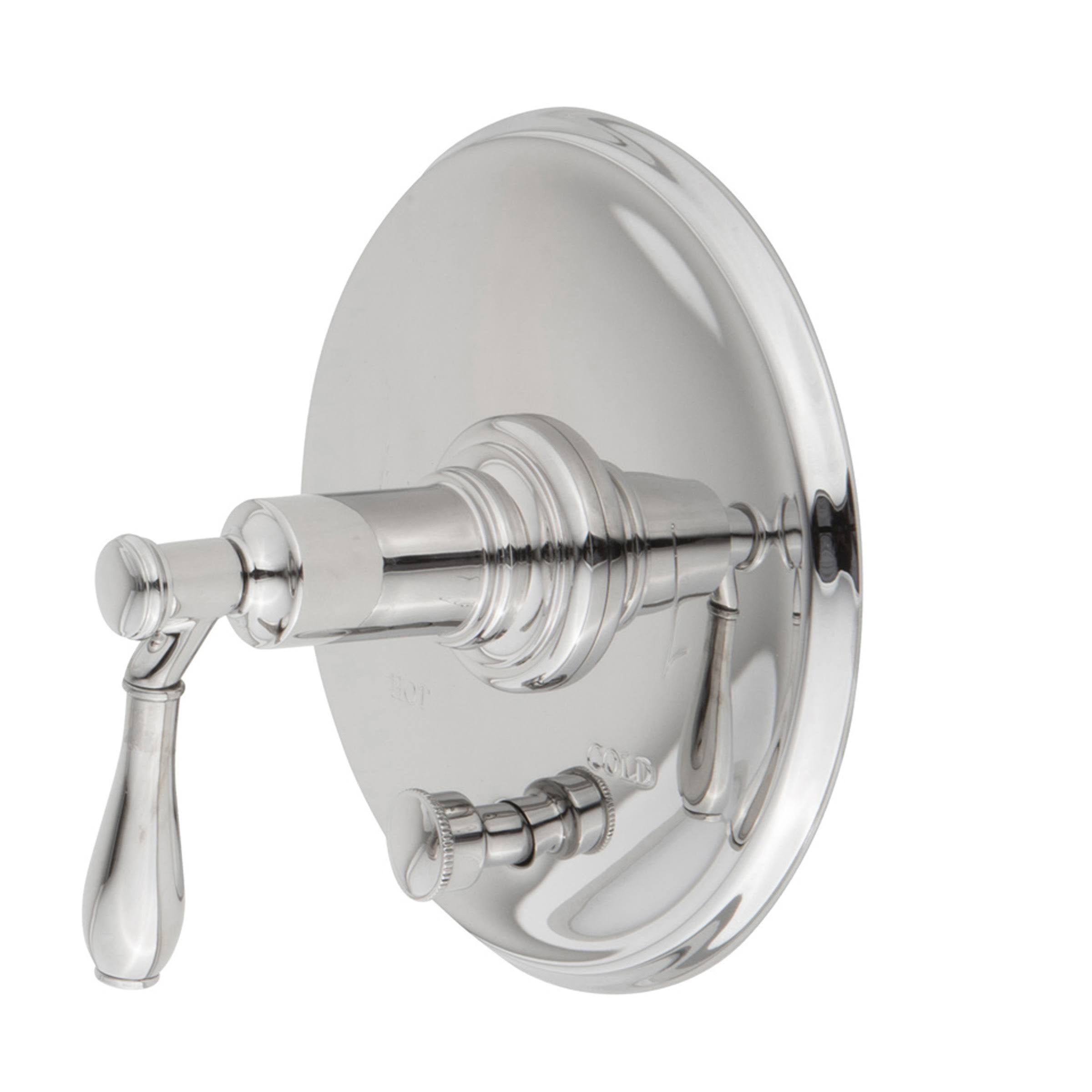 White Ithaca Tub & Shower Diverter Plate with Handle G908