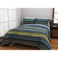 Blue Pacific Stripe Reversible Complete Bedding Set - Full S4388