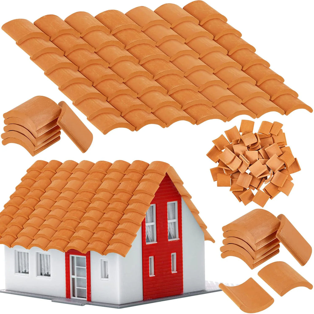 Red Miniature Roof Tiles Model Set H93958