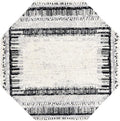 Octagon Black And White Medium-Pile Rug E21264