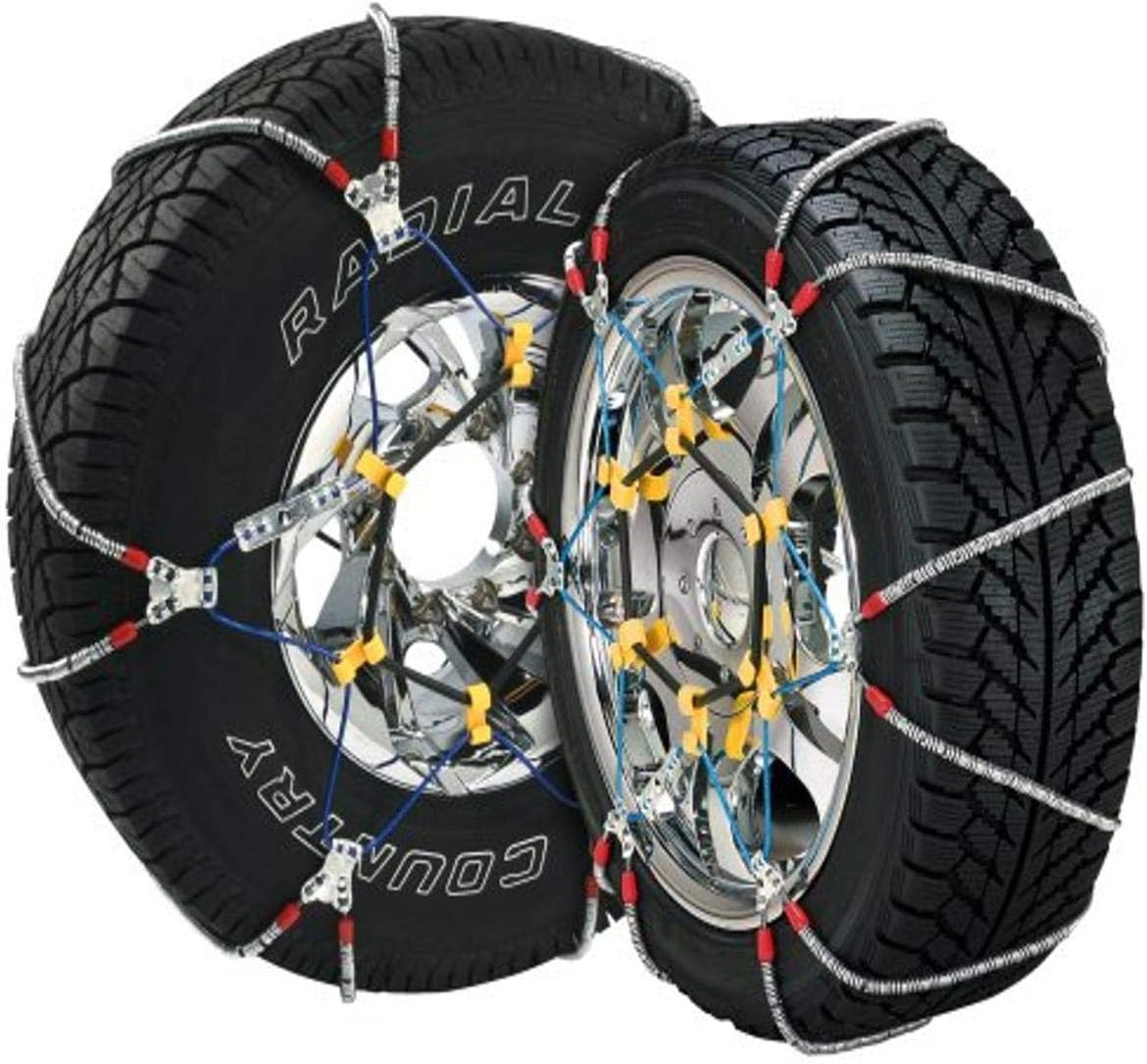 Set of 2 Silver Cable Tire Chain for Passenger Cars, Pickups, and SUVs G412603
