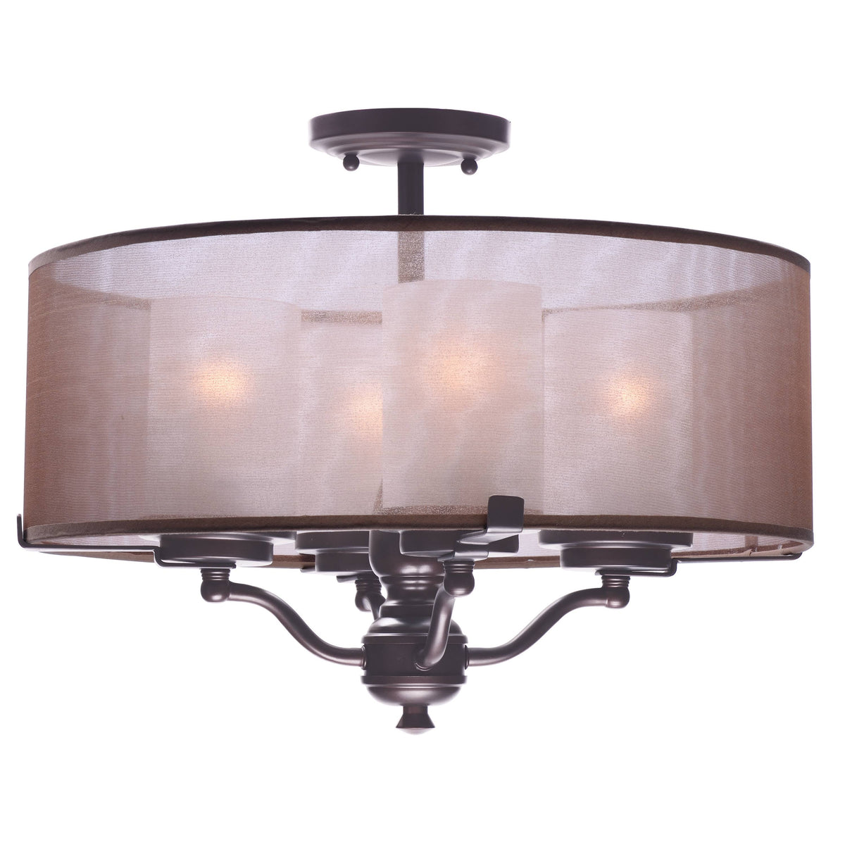 Oil Rubbed Bronze 4-Light Semi-Flush Mount H3017