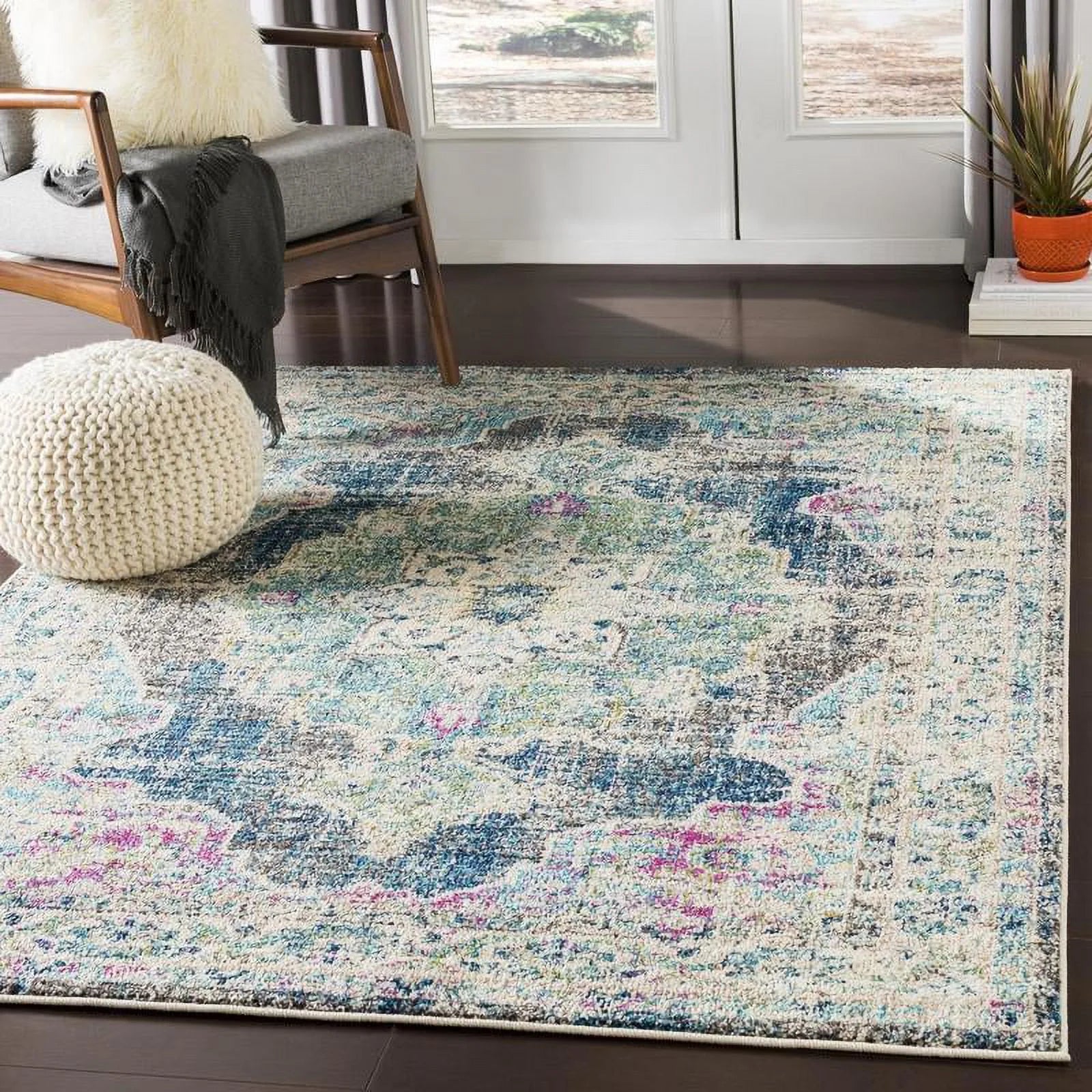 Navy Traditional Runner Area Rug N24113