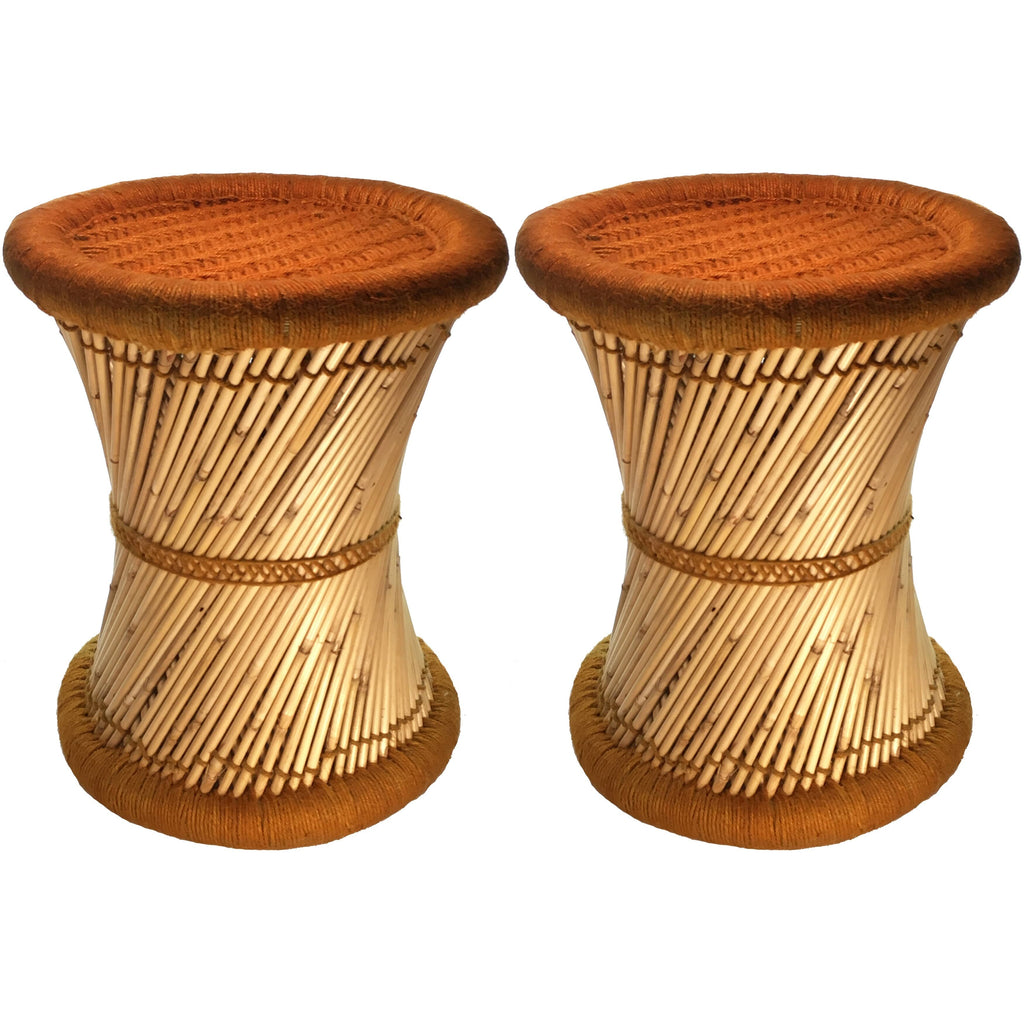 Orange Jute Accent Stool (Set of 2) F79922