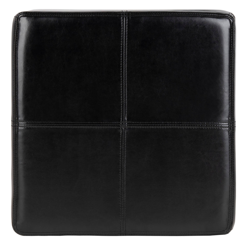 Black Leather Ottoman F699