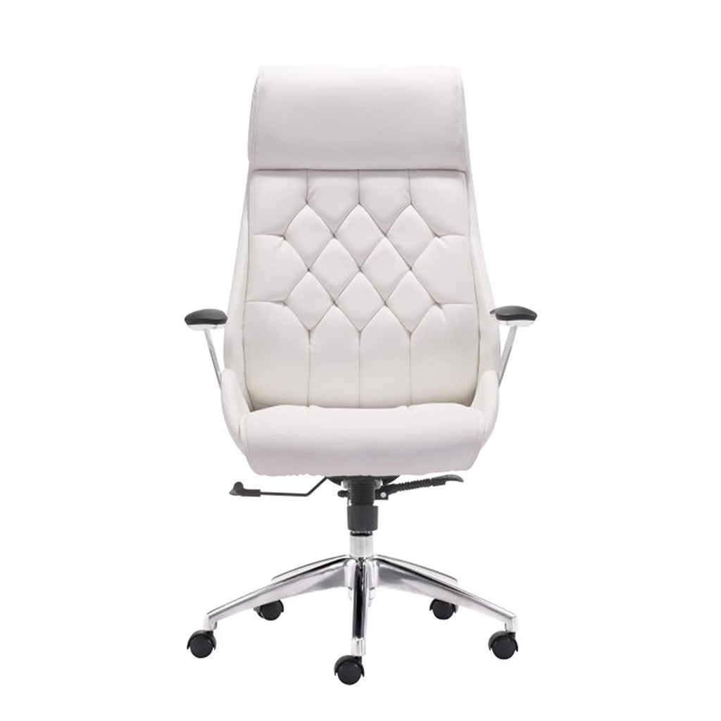 White Leather High Back Office Chair N7160