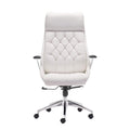 White Leather High Back Office Chair N7160