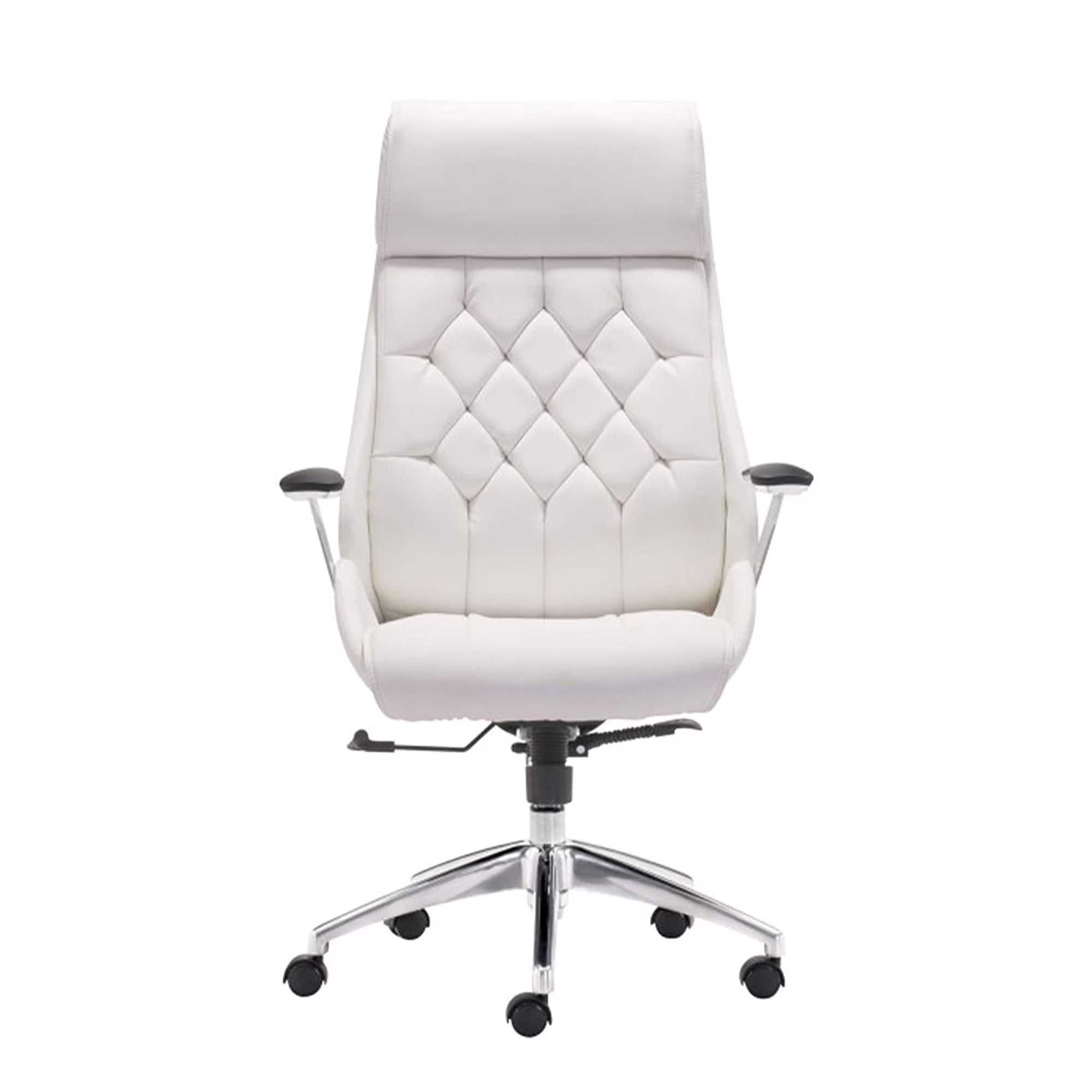 White Leather High Back Office Chair N7160