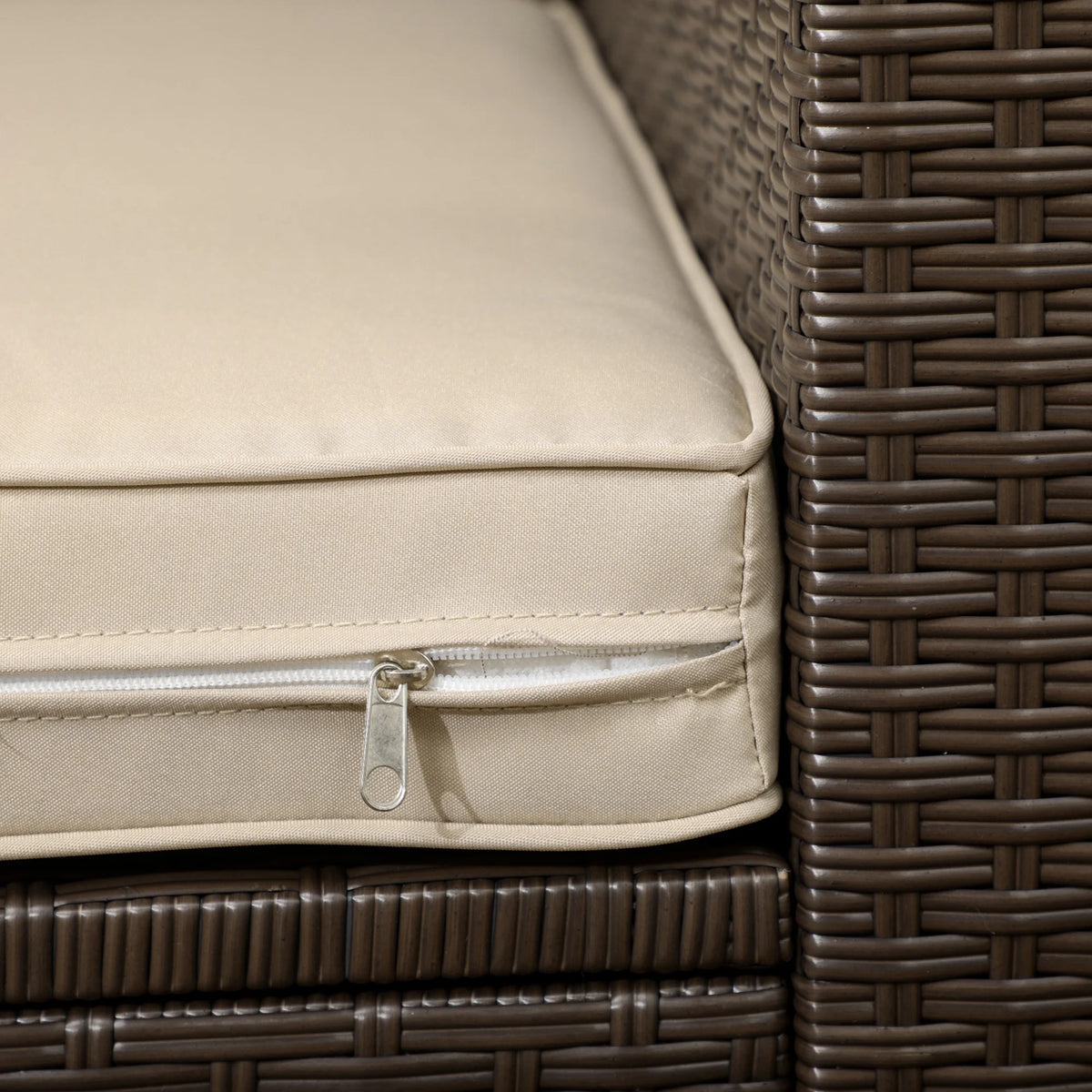 Beige Padded Outdoor Loveseat A5933