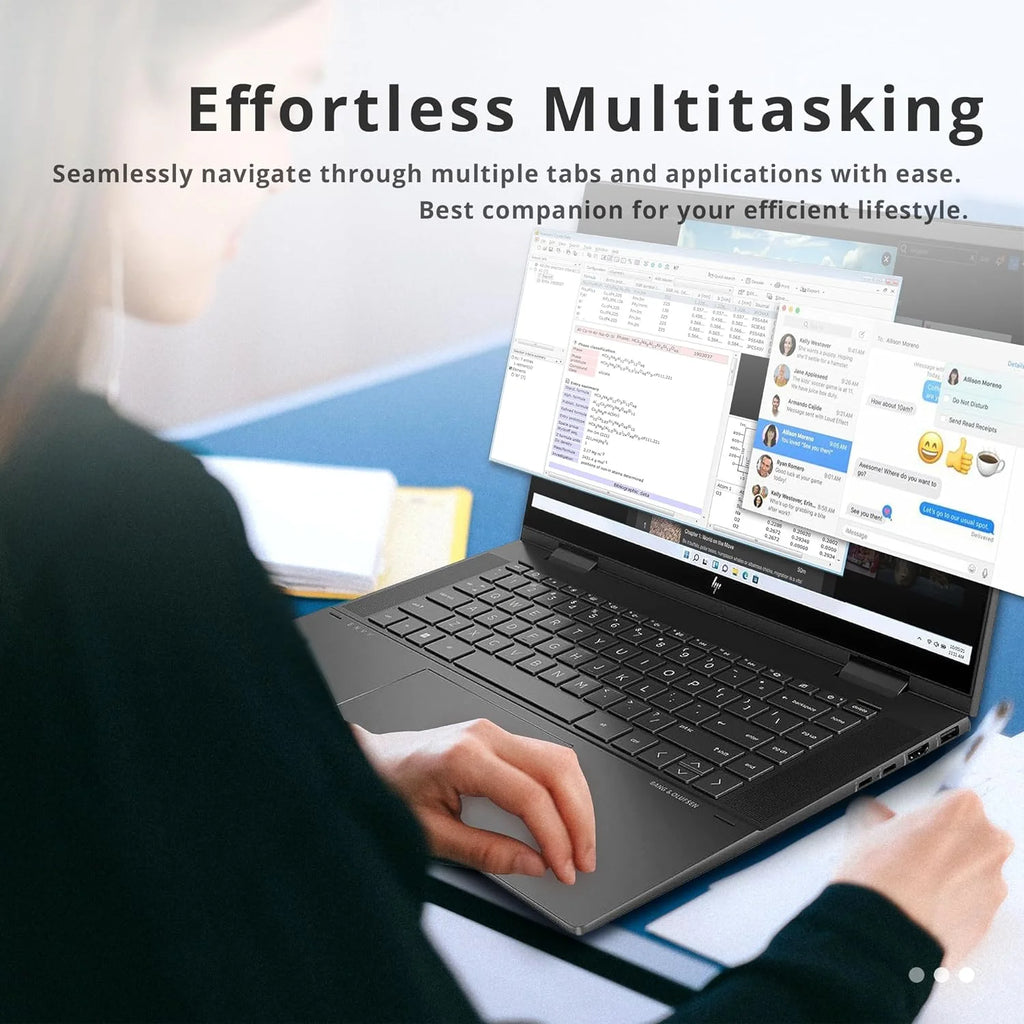 HP Envy x360 2-in-1 15.6" Touchscreen Laptop, AMD Ryzen 7 5825U, 32GB RAM, 2TB PCIe SSD, Black (Renewed) L351