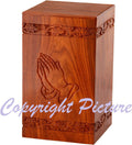 Solid Rosewood Cremation Urn with Hand-Carved Cross Design, Pack of 2 P365139