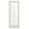 36 in. x 80 in. Shaker MDF Primed Hybrid Core Wood Low-E Glass Right-Hand 10-Lite Clear Single Prehung Interior Door R393923