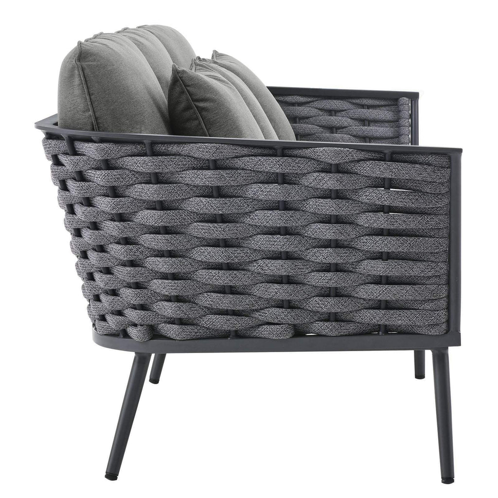 Gray Charcoal 6 Piece Outdoor Aluminum Sectional Sofa Set U254