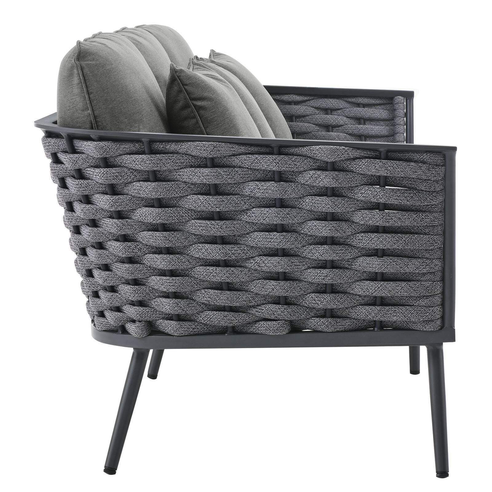 Gray Charcoal 6 Piece Outdoor Aluminum Sectional Sofa Set U254