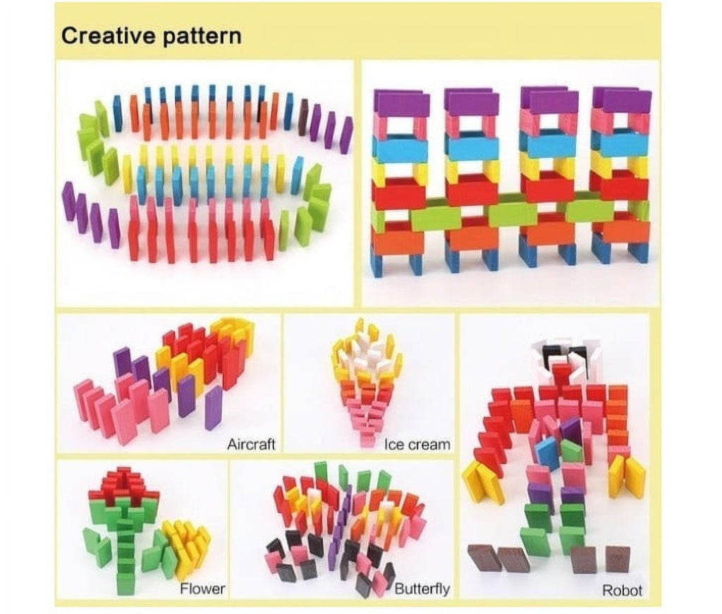 Wood Dominoes Tiles Building Blocks I4255