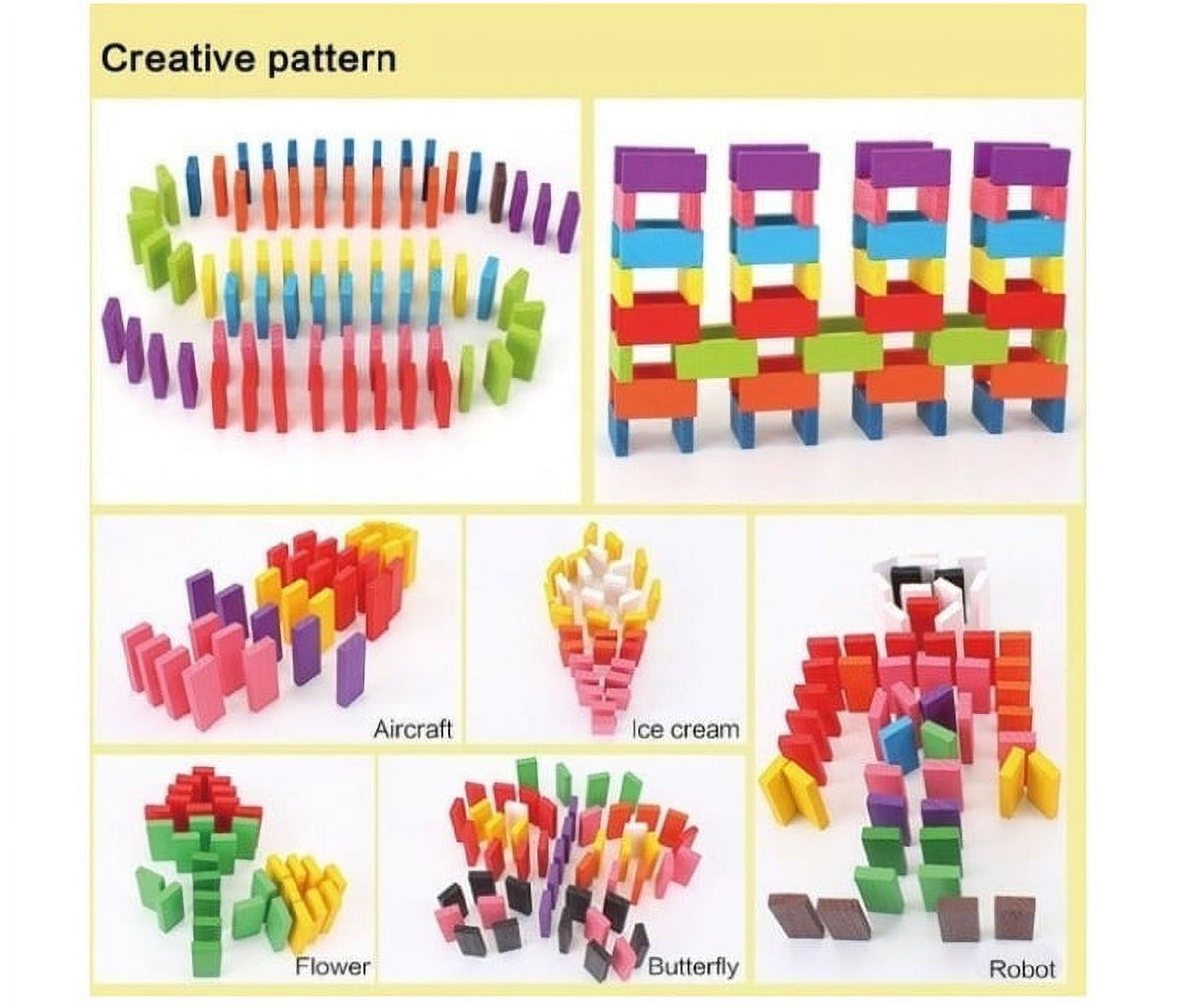 Wood Dominoes Tiles Building Blocks I4255