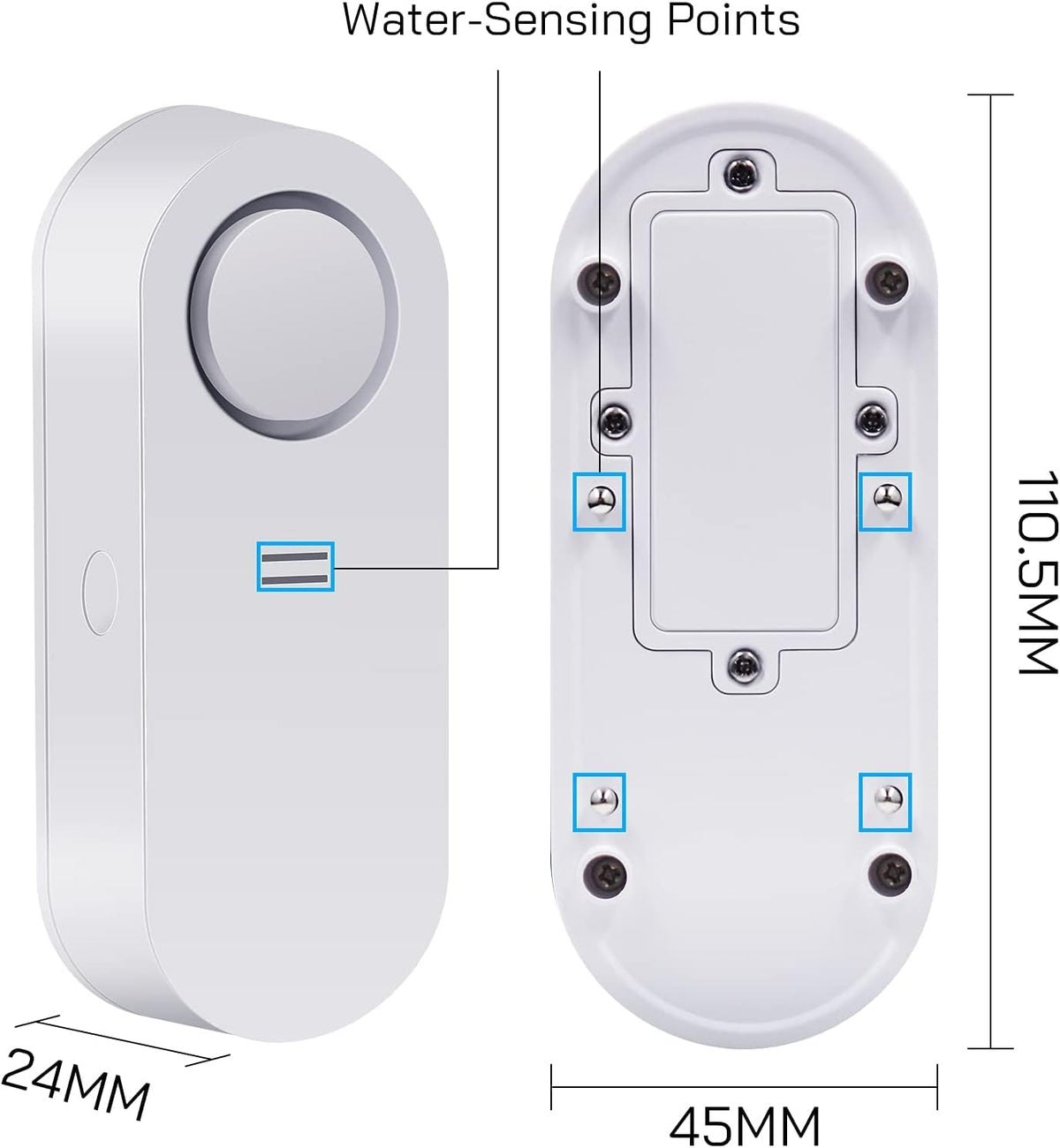 WiFi Water Sensor 5 Pack with 120dB Adjustable Alarm S24510