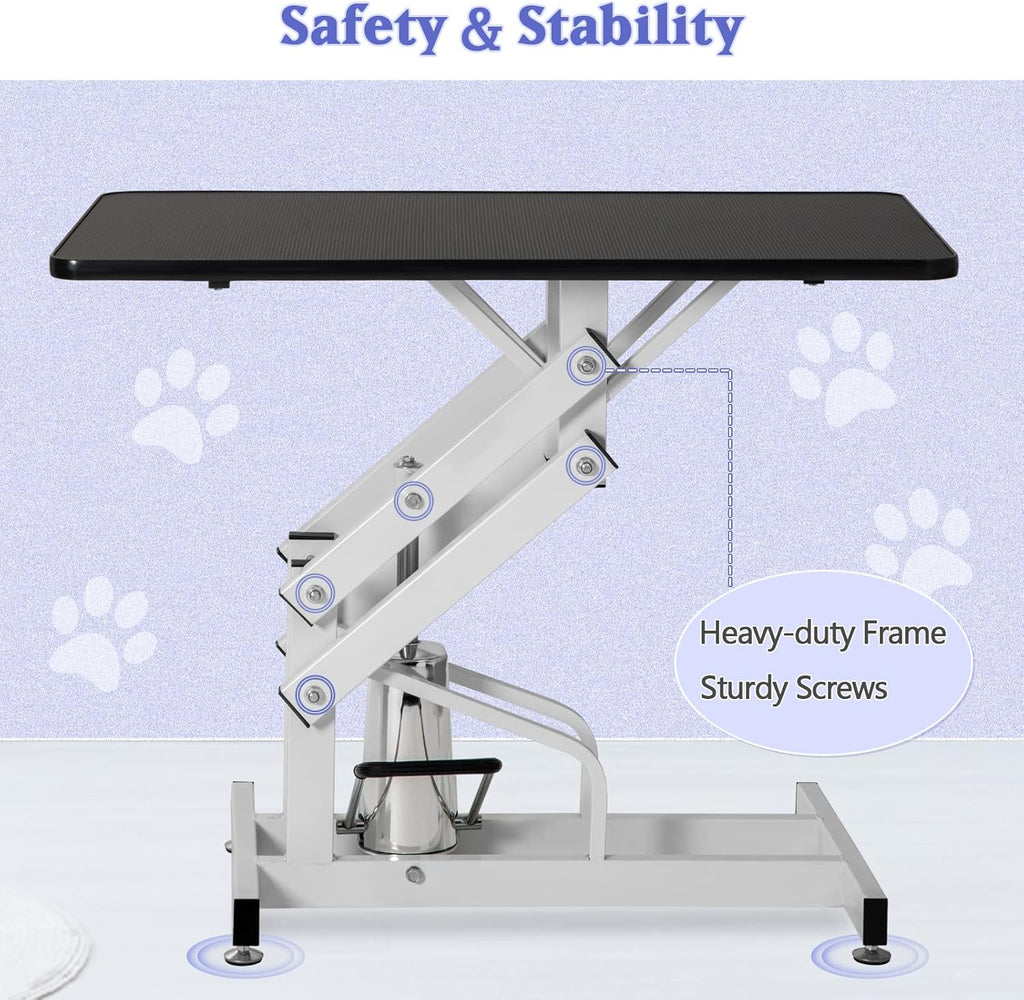 Black White Heavy Duty Hydraulic Pet Grooming Table F52299