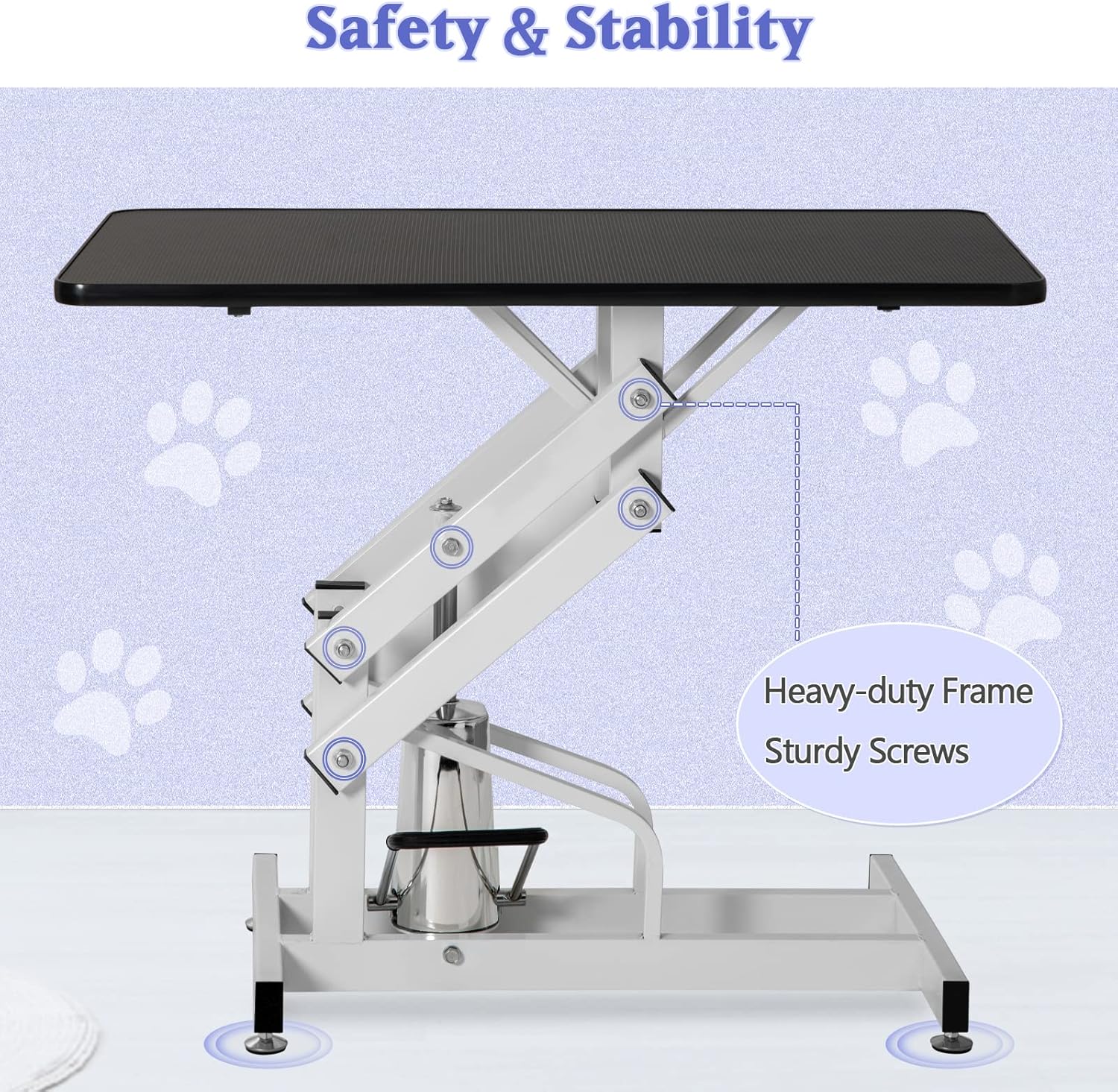 Black White Heavy Duty Hydraulic Pet Grooming Table F52299
