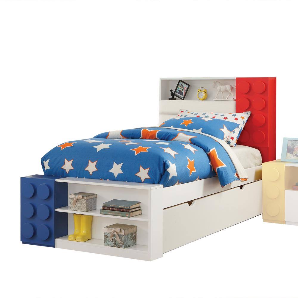 White Twin Storage Bed B3407