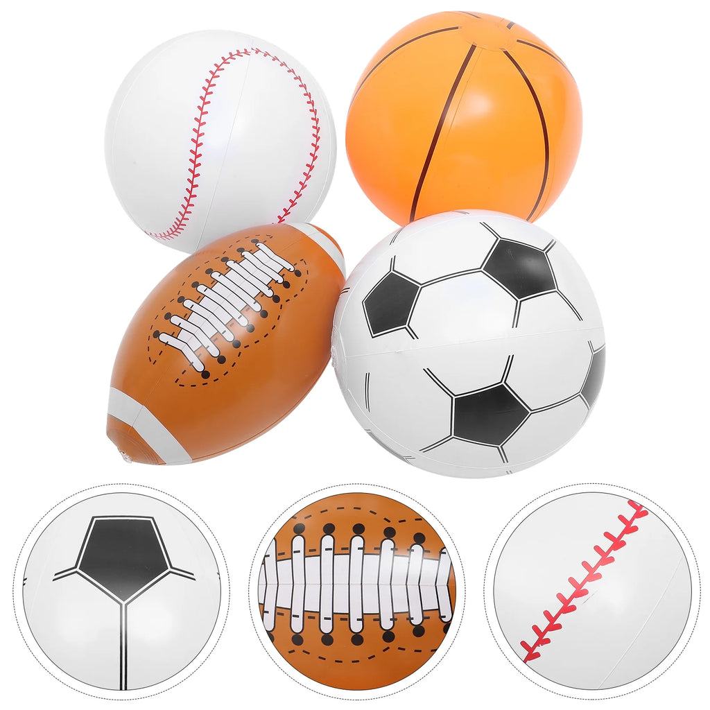 12 Pcs Inflatable Beach Ball Baseball Balls S3745