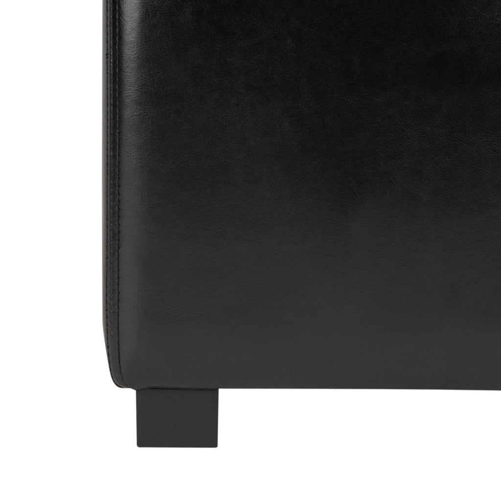 Black Leather Ottoman F699