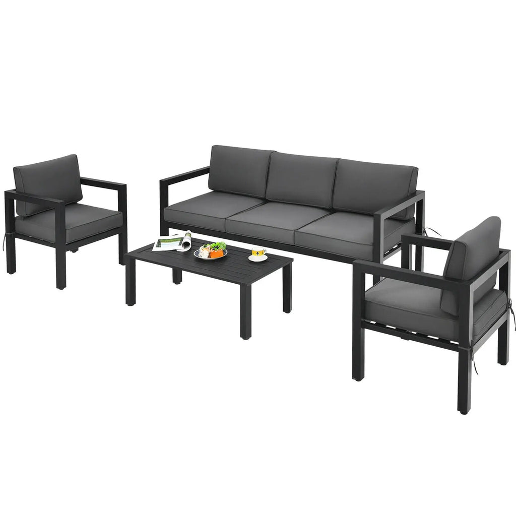 4-Piece Outdoor Patio Furniture Set Sectional Sofa Set Coffee Table M7411