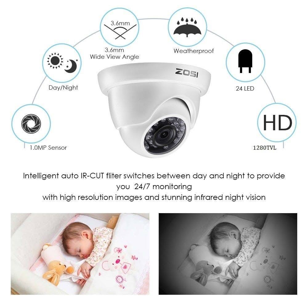 8-Channel HD-TVI 720p Security Camera System with DVR D9921